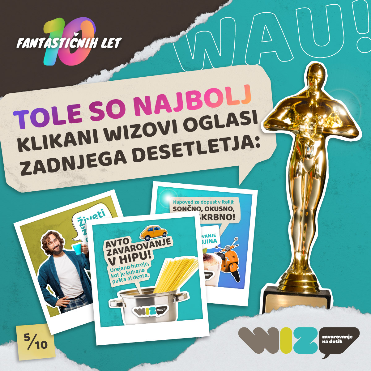 wiz praznuje 10 let, top wiz video in retro oglasi