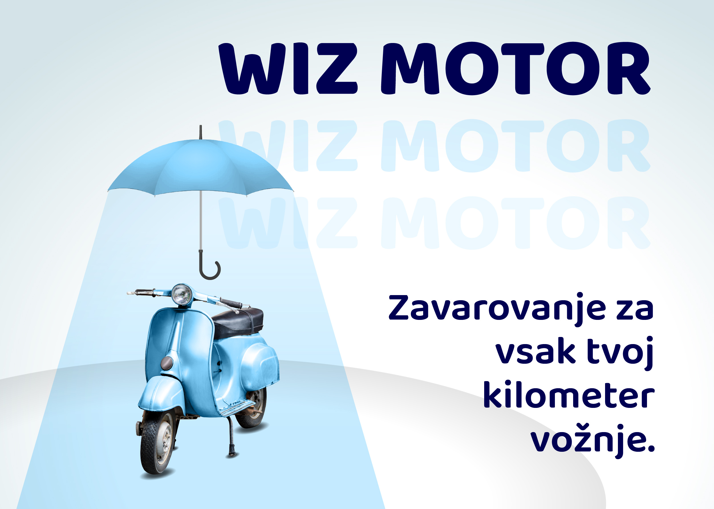 vespa, pod dežnikom, modra, wiz motor