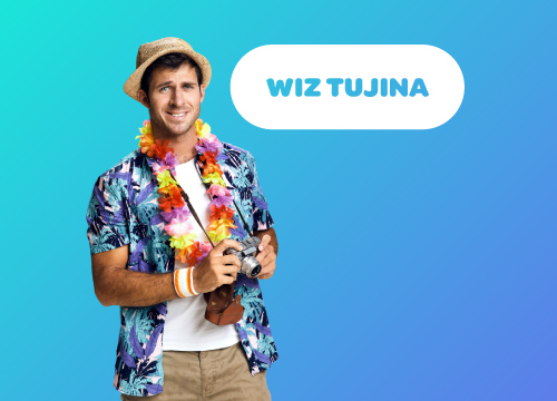 turist s havajskim venčkom
